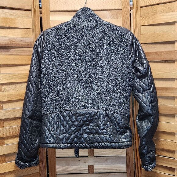 Yoki Outerwear Collection Black Gray Jacket Women M Polyester Wool - Picture 2 of 8